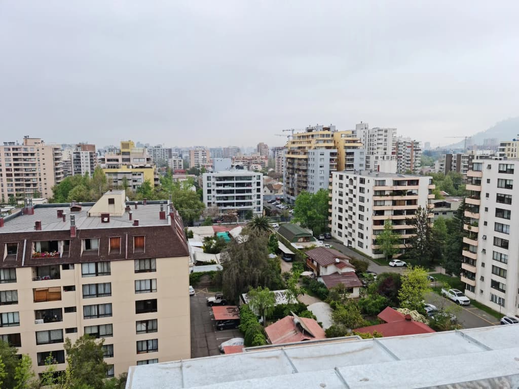 Panoramic view of Santiago with the Andes mountains in the background