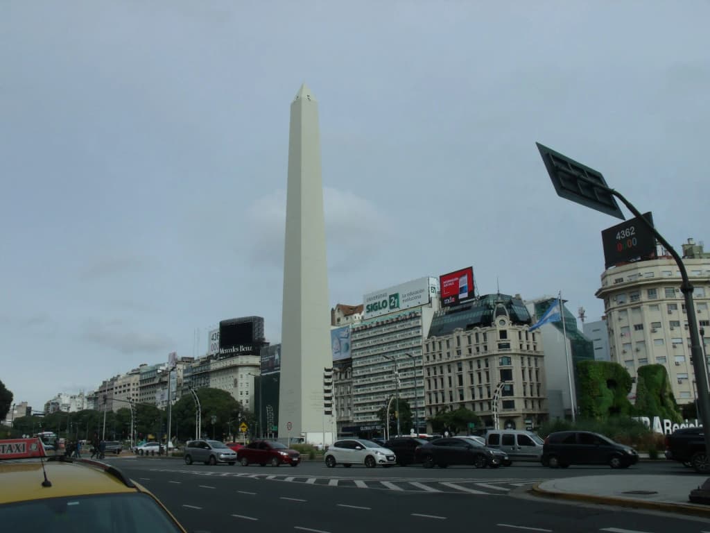 The iconic Obelisk in downtown Buenos Aires