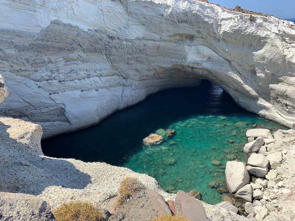 Sykia Cave collapsed ceiling and hidden beach