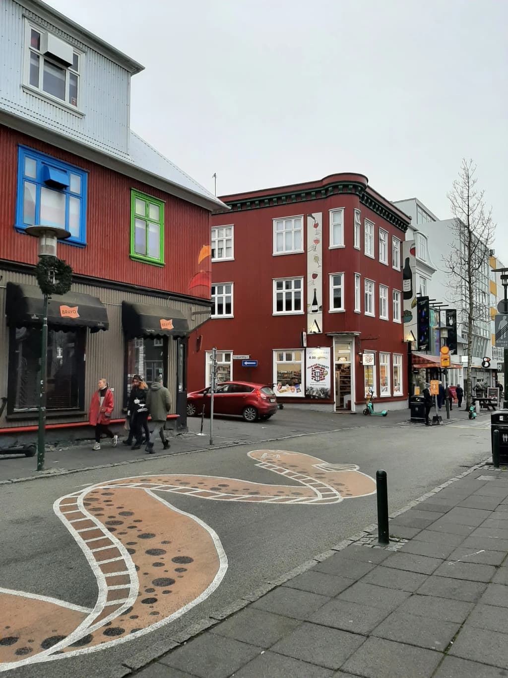 Reykjavik colorful houses in the city center