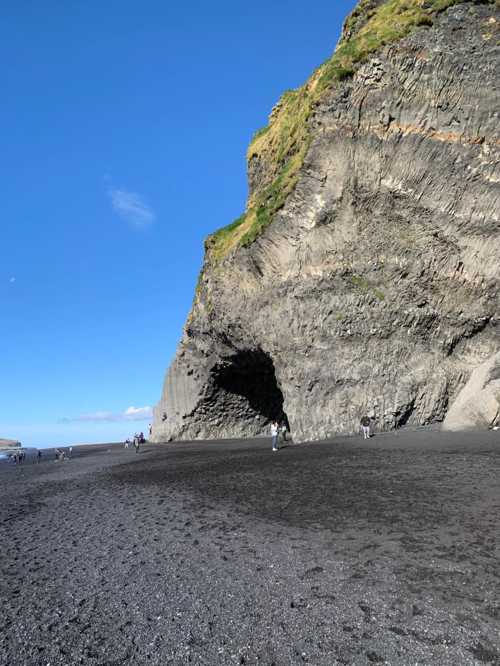 Crashing waves at Víkurfjara Black Sand Beach
