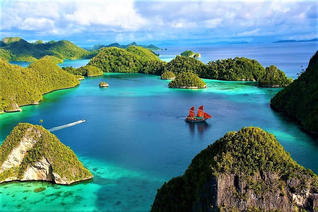 Raja Ampat's emerald islets and turquoise waters