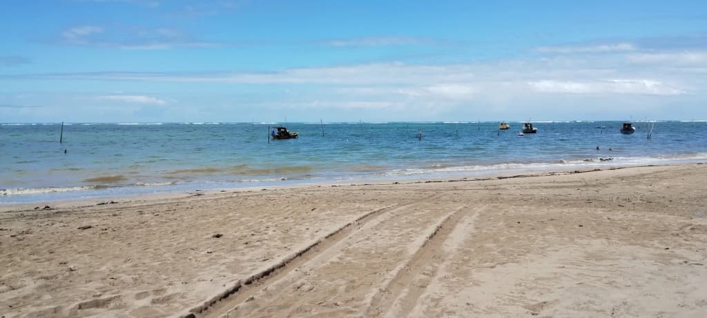 Jangada crossing the Rio Una toward Ilha da Fantasia
