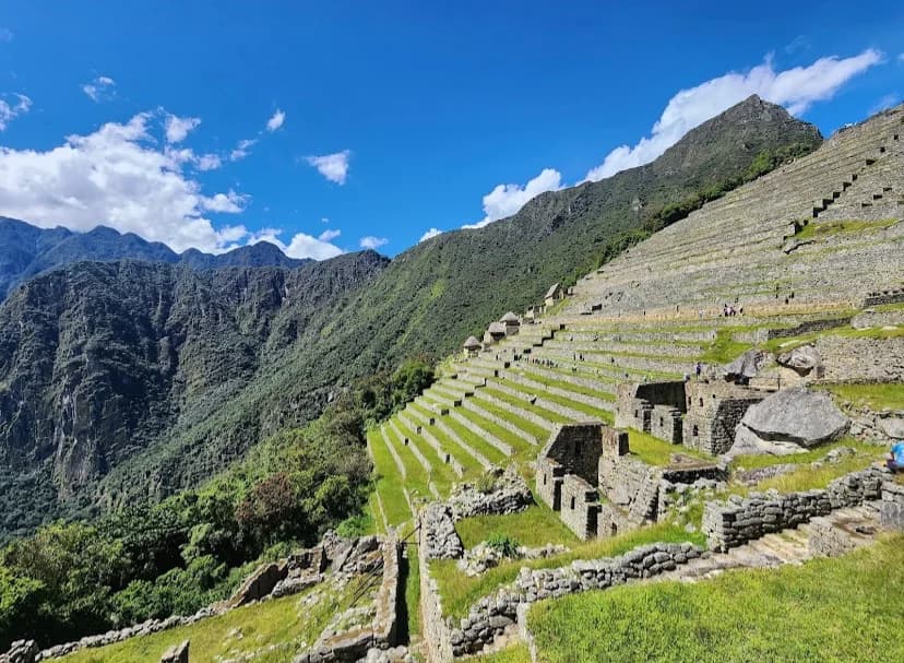 View from the terraces over Machu Picchu and the Sacred Valley, Peru