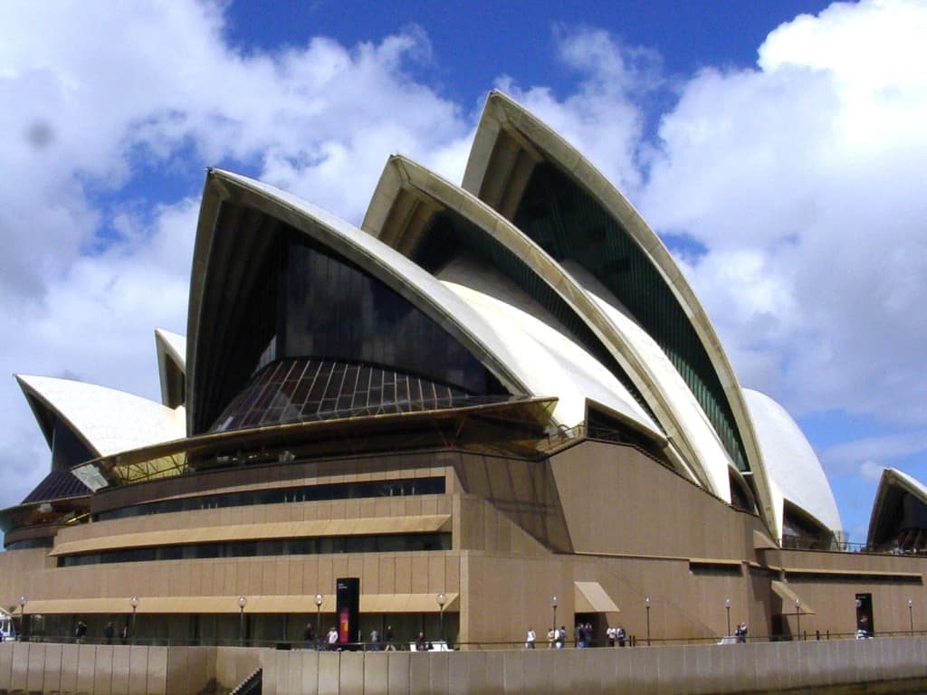 Sydney skyline and Harbour Bridge at sunset