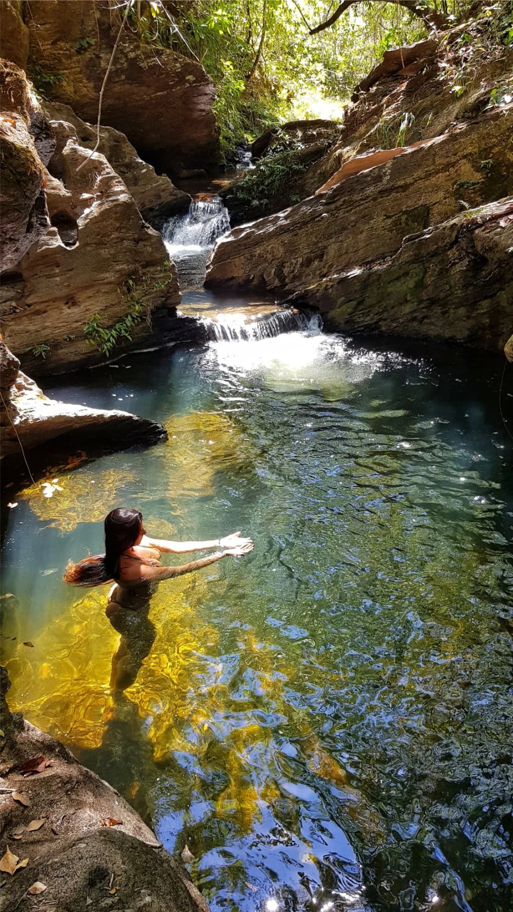 Sunset over the wild landscape of Serras Gerais, Tocantins