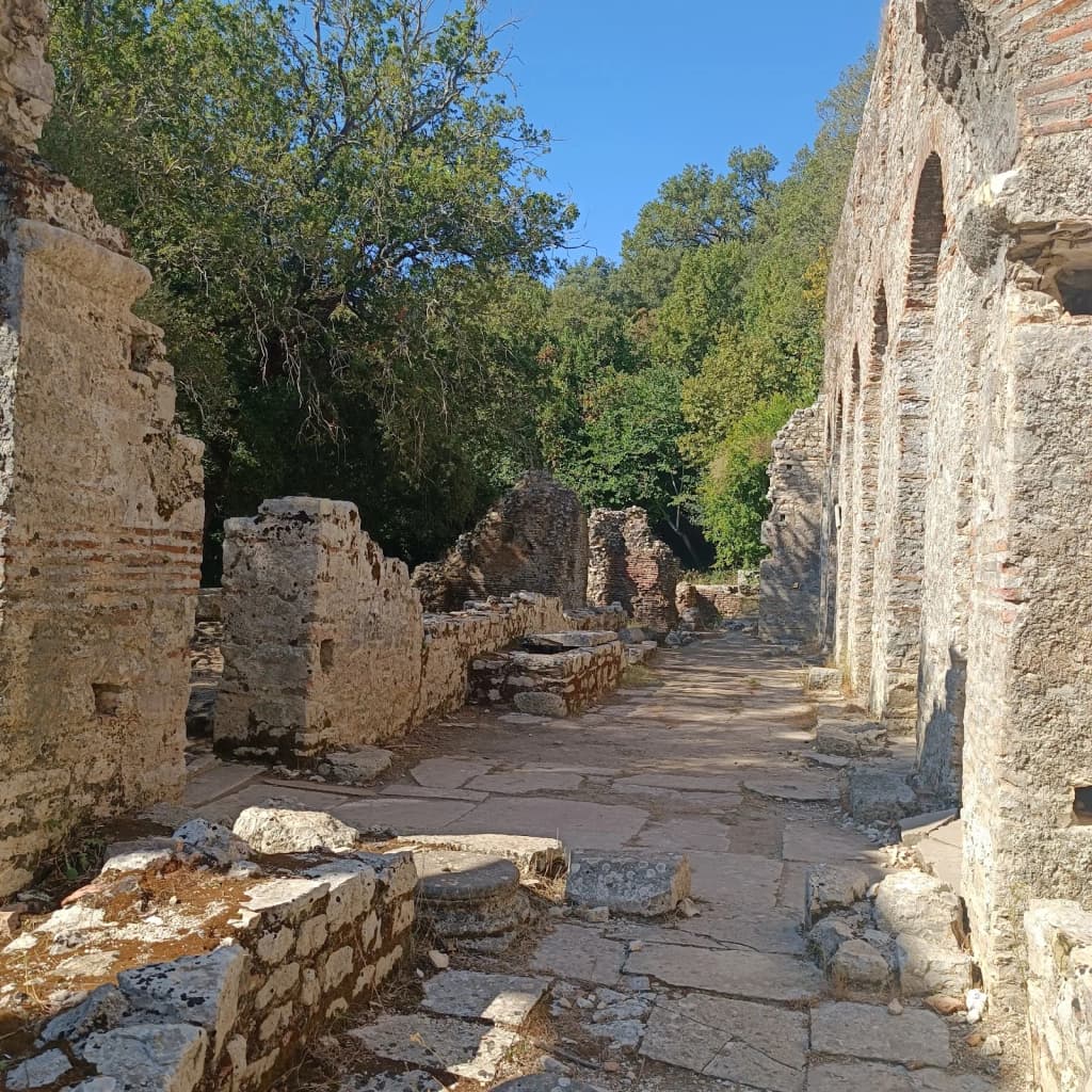 Casas de piedra y murallas en Gjirokastër, Albania
