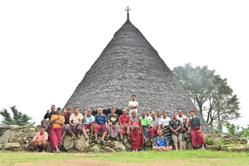Wae Rebo village nestled in the lush green mountains of Flores, Indonesia