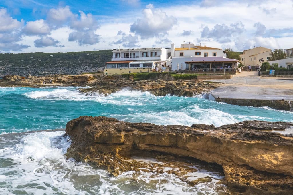 Turquoise waters and white sand beach in Formentera, Spain