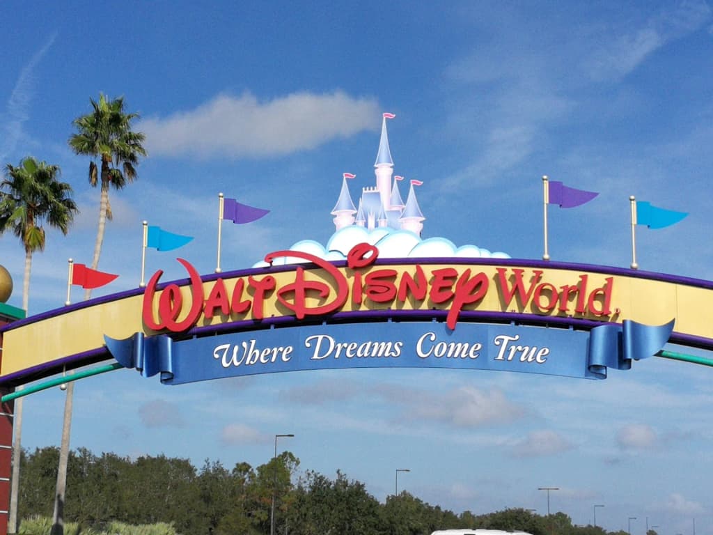 Magic Kingdom castle at sunset