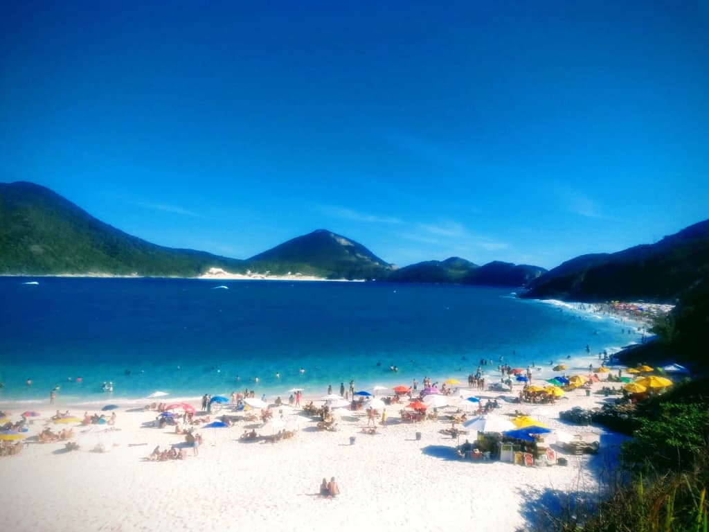 The famous stairs and turquoise water at Prainhas do Pontal do Atalaia