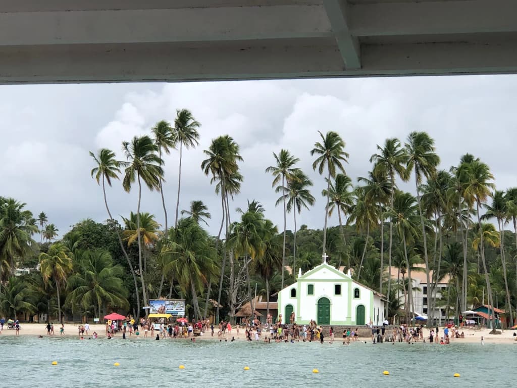 Coqueiros e água turquesa na Praia dos Carneiros