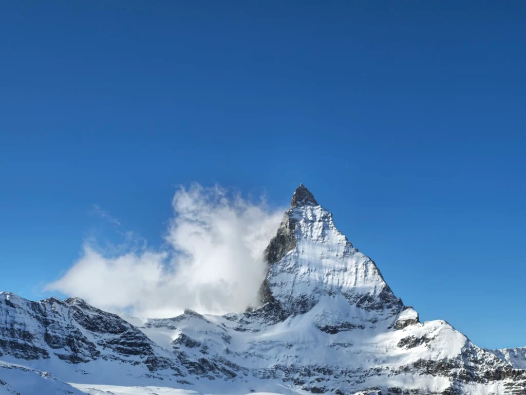 The Matterhorn rising above Zermatt, Switzerland