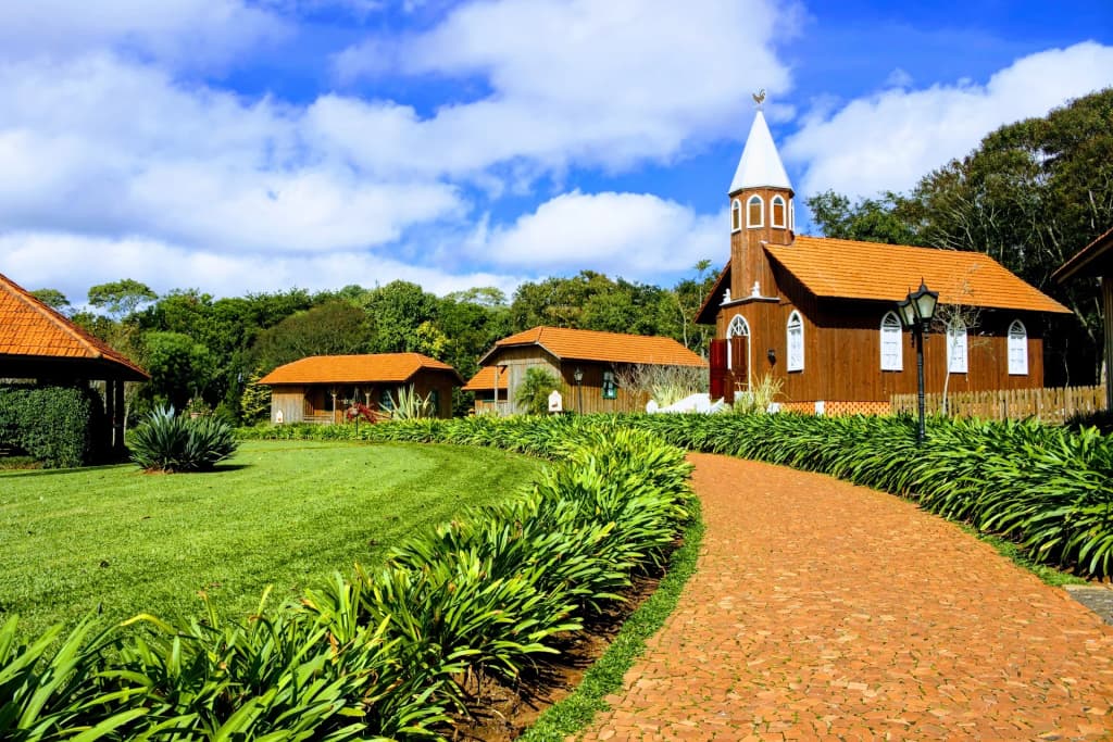 Replica Dutch village buildings at Parque Histórico de Carambeí