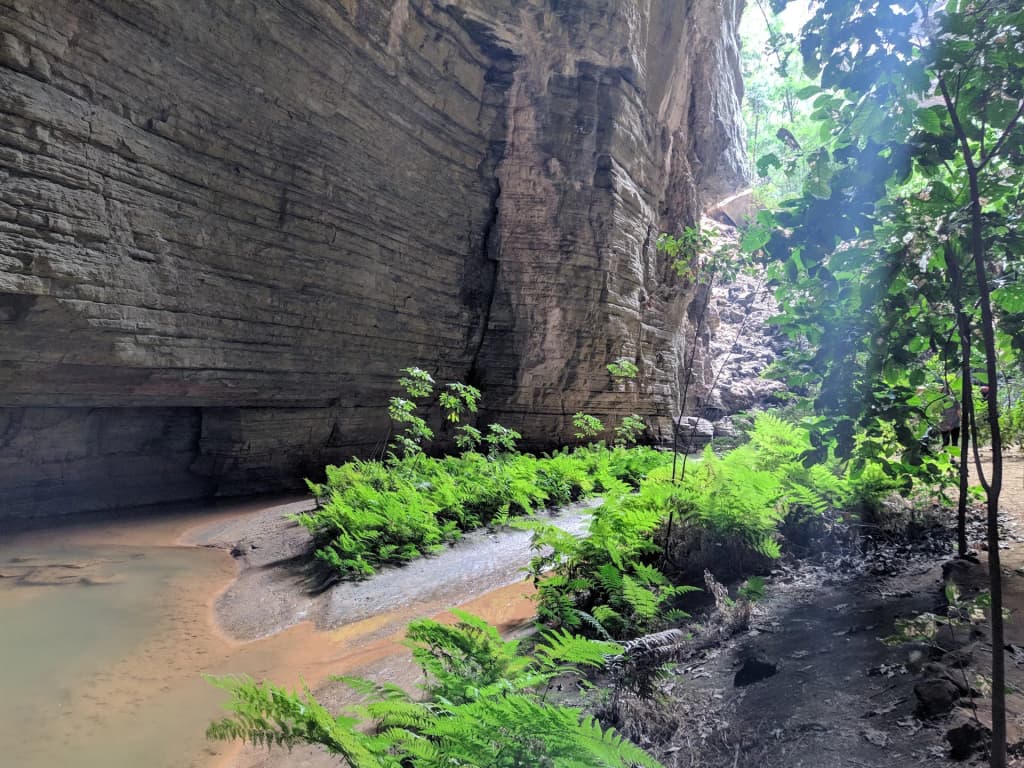 Trilheiros minúsculos sob o imenso Arco do André