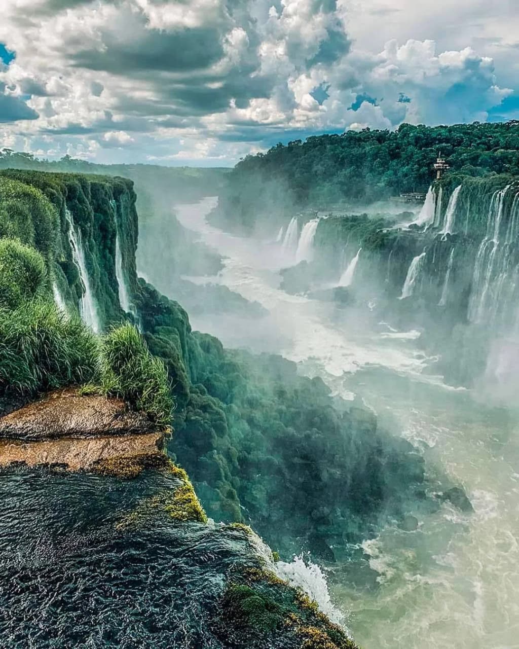 Iguazu Falls thundering from the Brazilian side