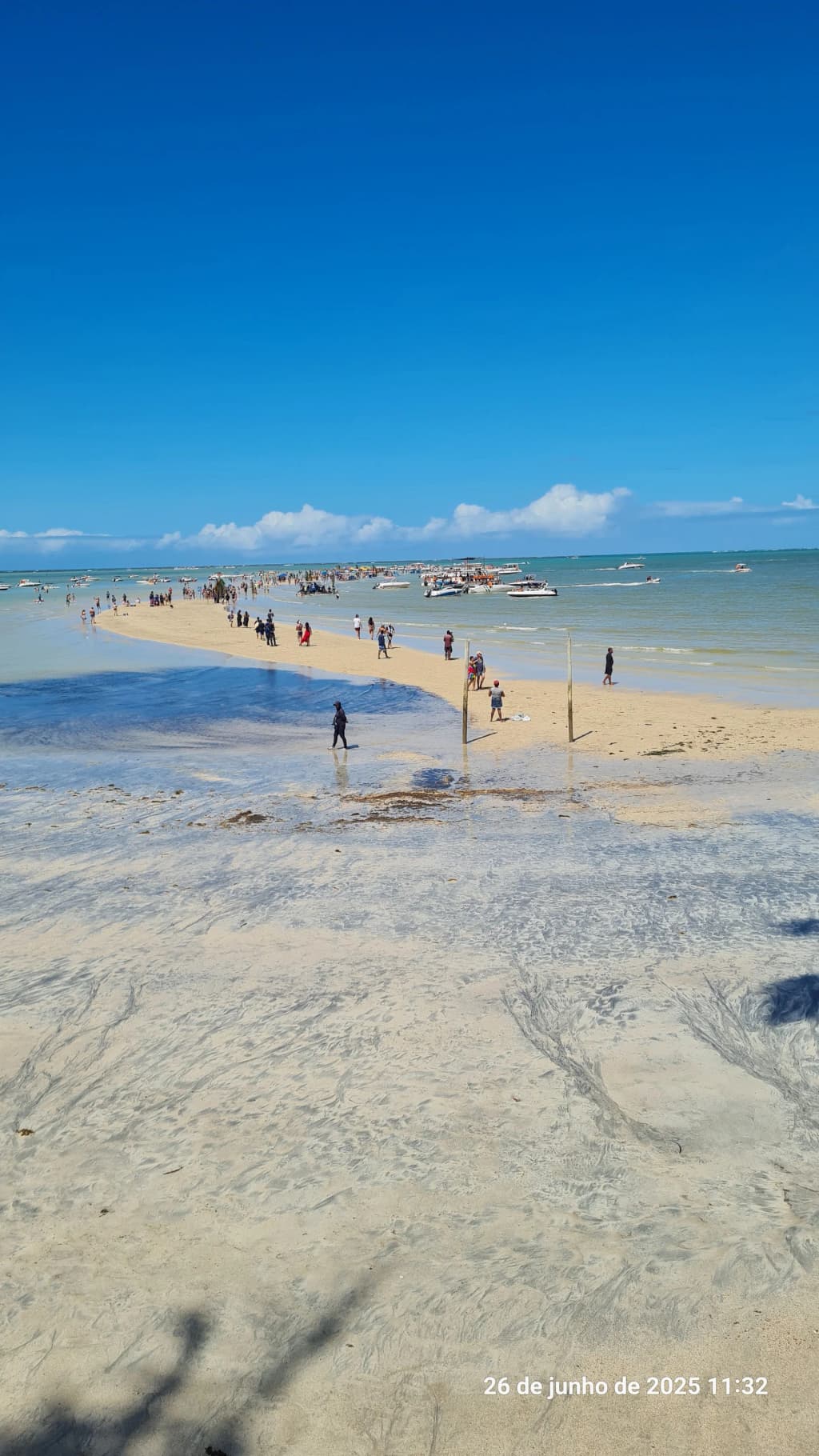 Crystal-clear water and sandbanks at Ponta de Mangue, Maragogi