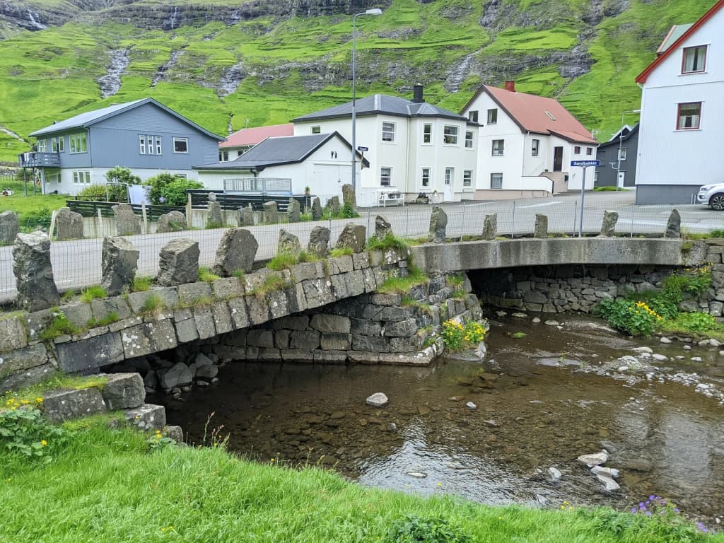 A tiny village nestled between mountains and sea, Faroe Islands