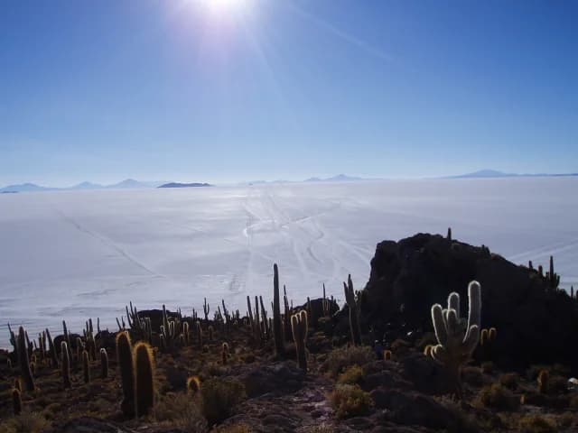 Salar de Uyuni sunrise reflecting sky - Photo by Trisha Dwyer