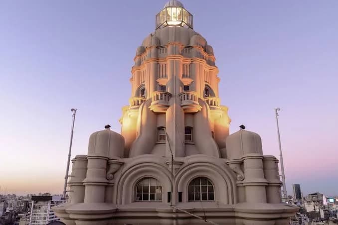 Buenos Aires cityscape with Palacio Barolo in the foreground