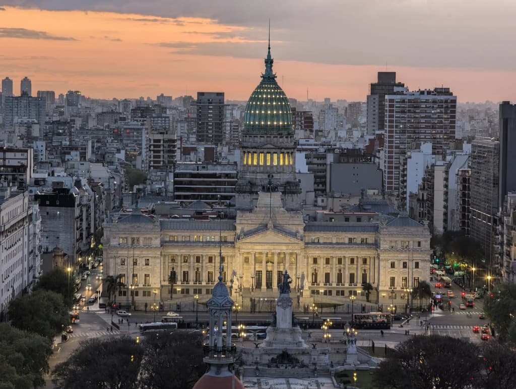 Palacio Barolo at sunset, Buenos Aires
