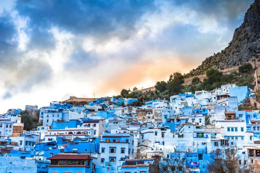 Rooftop terrace with Rif Mountain views in Chefchaouen