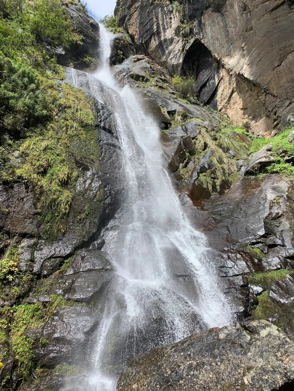 View of Tiger's Nest Monastery from the final approach, perched on a cliff